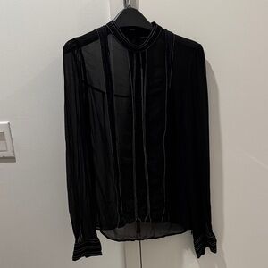 Karen Miller Elegant Black Mash Shirt size 2